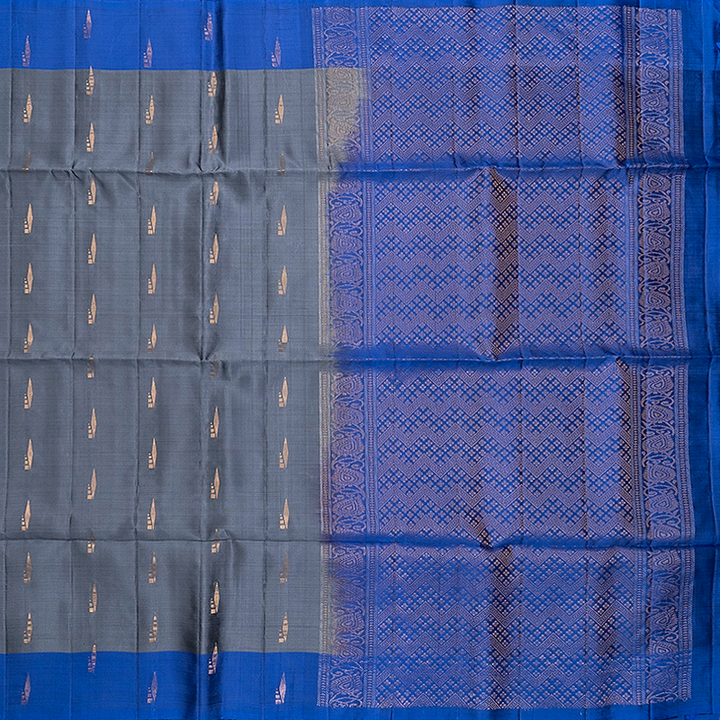 Hayagrivas Grey Handloom Soft Silk Saree KBF883H2-17