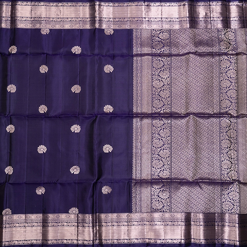 Hayagrivas Dark Blue Handloom Soft Silk Saree KBF883H20-1