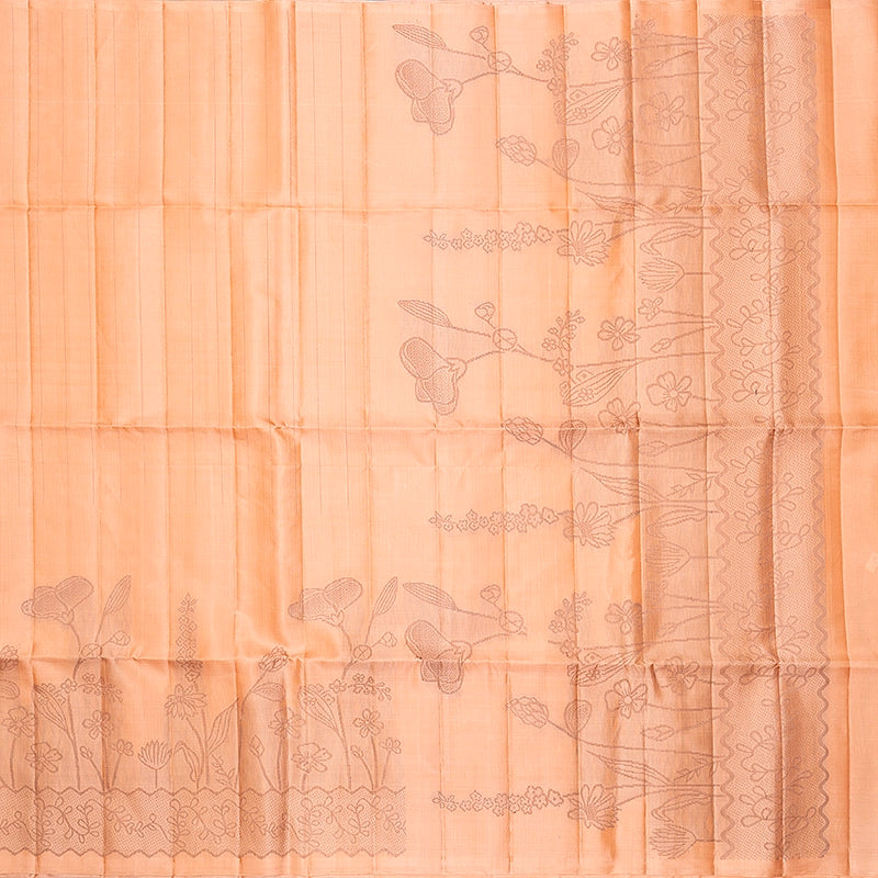 Hayagrivas Mild Peach Orange Handloom Soft Silk Saree KBF885H21-2
