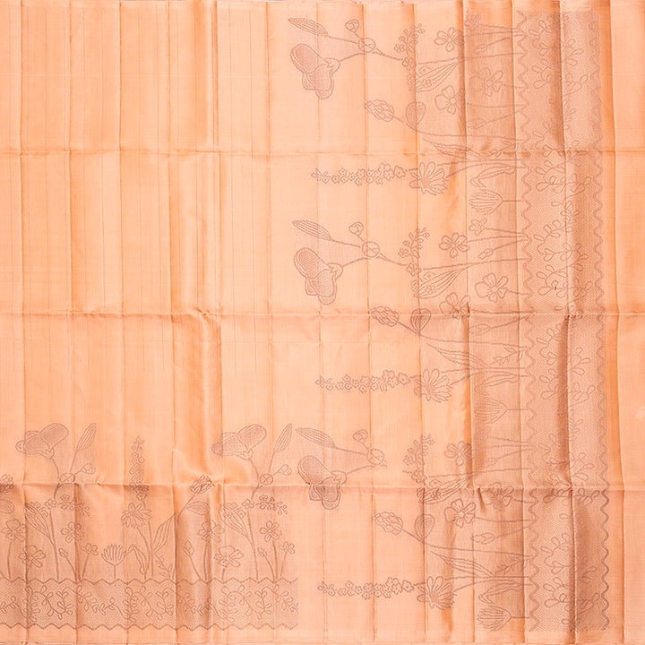Hayagrivas Mild Peach Orange Handloom Soft Silk Saree KBF885H21-2