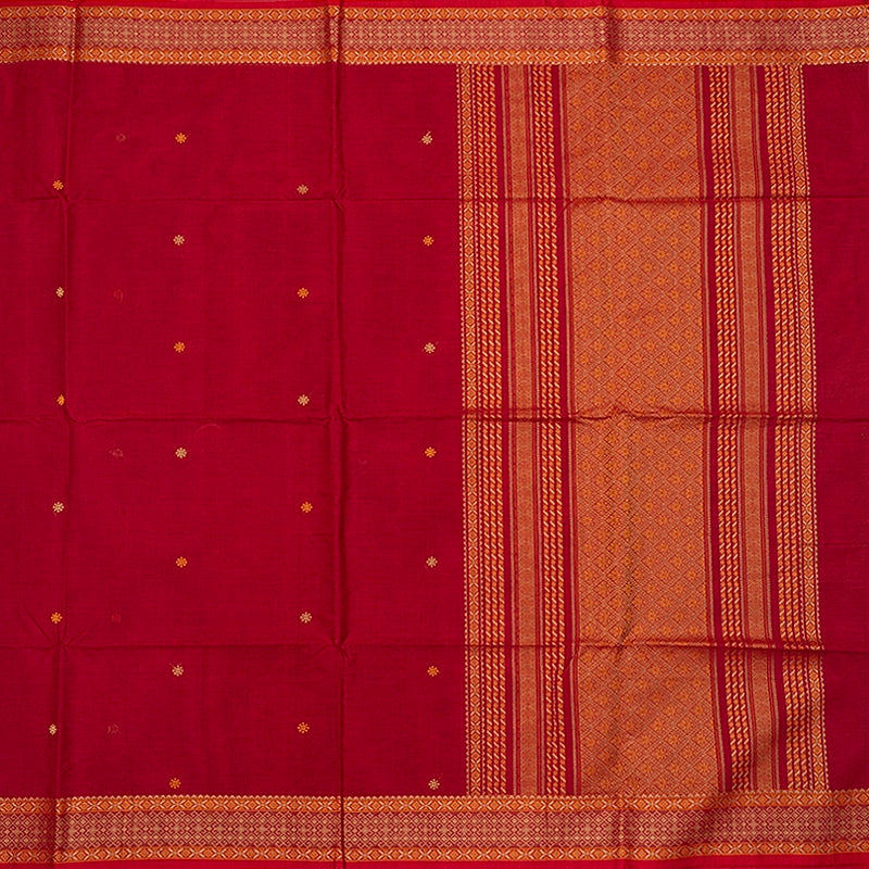 Hayagrivas Red Handloom Kanchi Cotton Saree SSCBF132H1-3