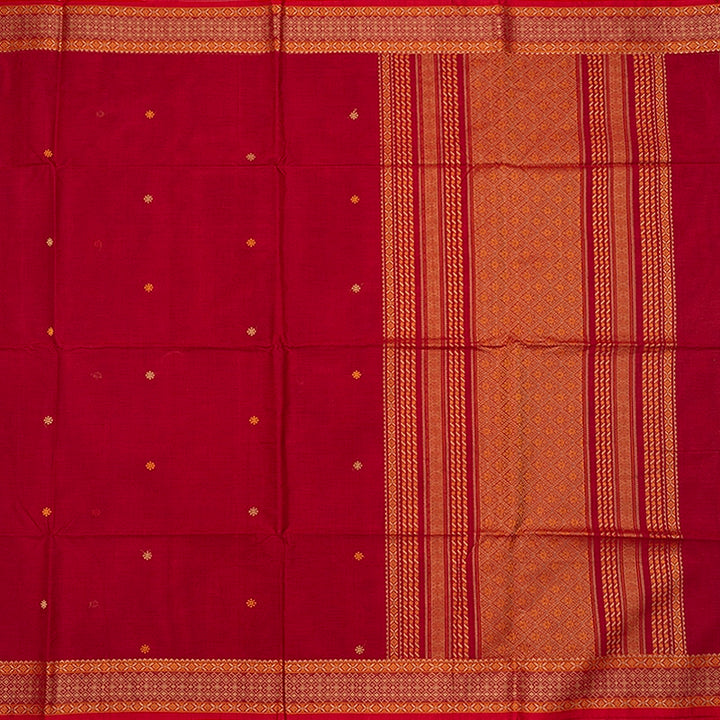 Hayagrivas Red Handloom Kanchi Cotton Saree SSCBF132H1-3