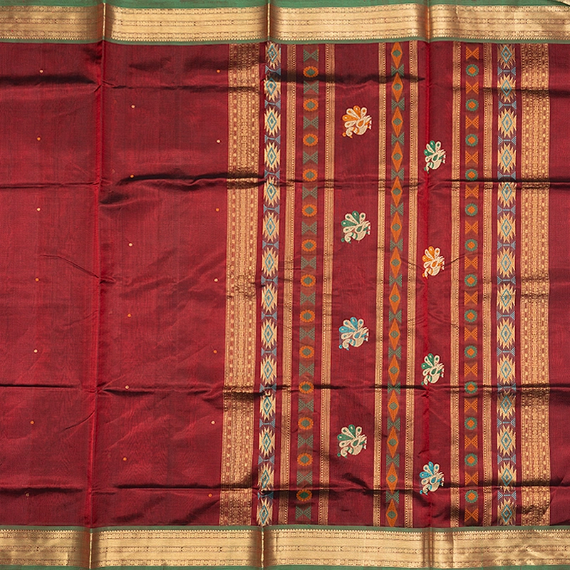 Hayagrivas Maroon Kanchi Silk Cotton Saree SSCBF132H11-1