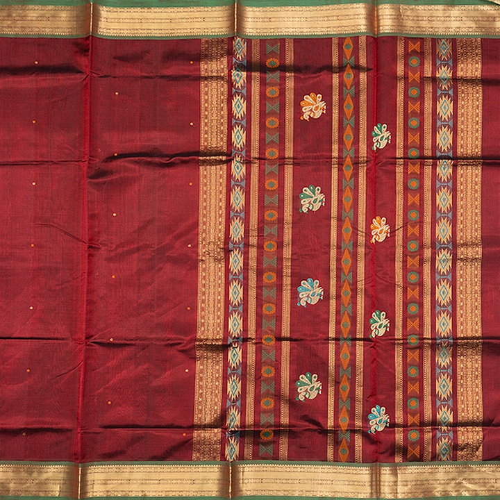Hayagrivas Maroon Kanchi Silk Cotton Saree SSCBF132H11-1