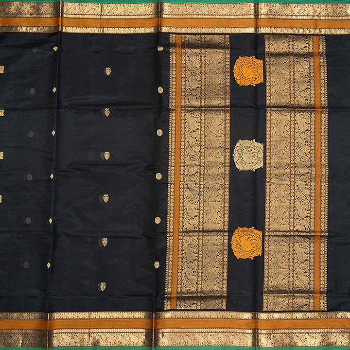 Hayagrivas Black Kanchi Silk Cotton Saree SSCBF132H12-2