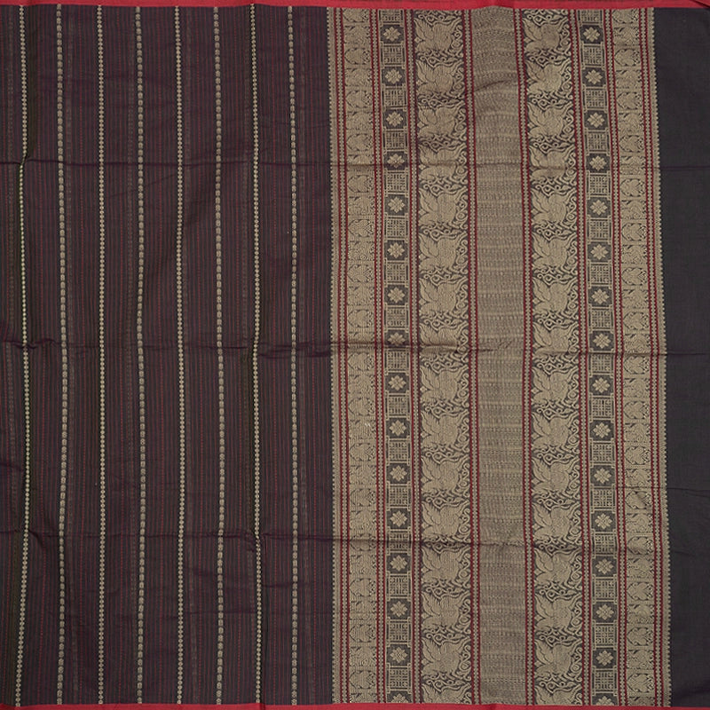 Hayagrivas Peacock Green &amp; Purple Dual Tone  Handloom Kanchi Cotton Saree SSCBF132H17-1