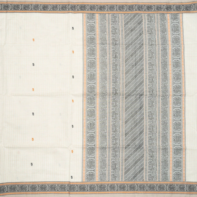 Hayagrivas Half-White Handloom Kanchi Cotton Saree SSCBF132H18-2