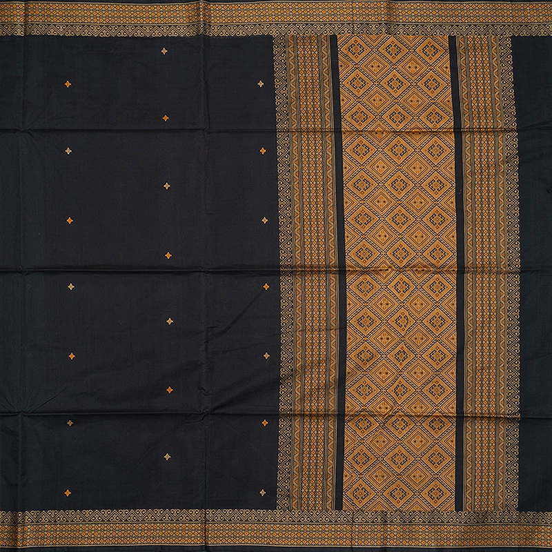 Hayagrivas Black Handloom Kanchi Cotton Saree SSCBF132H2-2
