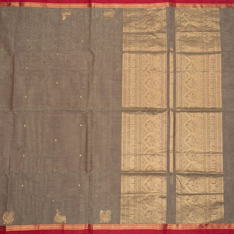 Hayagrivas Elephant Grey Handloom Kanchi Cotton Saree SSCBF132H20-1