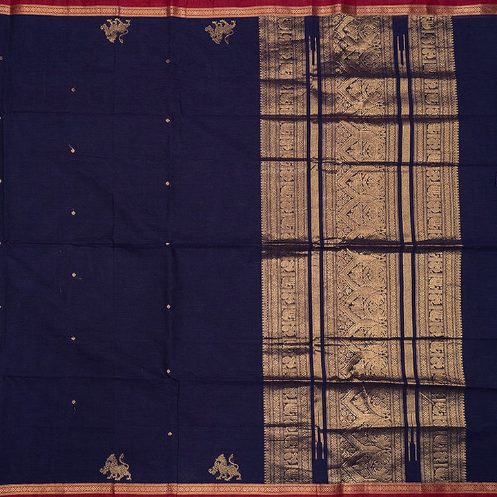 Hayagrivas Purplish Blue Handloom Kanchi Cotton Saree SSCBF132H20-2