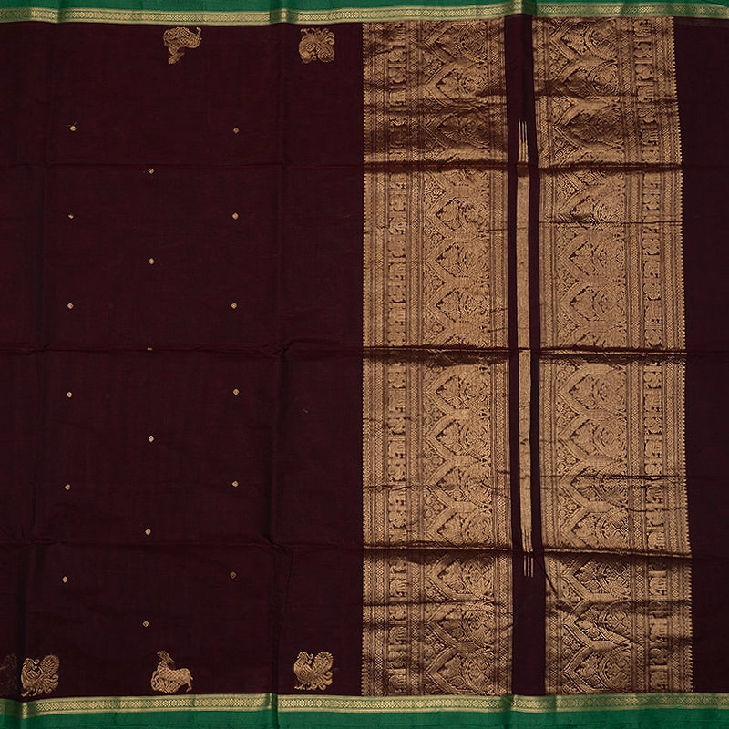 Hayagrivas Burgundy Handloom Kanchi Cotton Saree SSCBF132H20-3