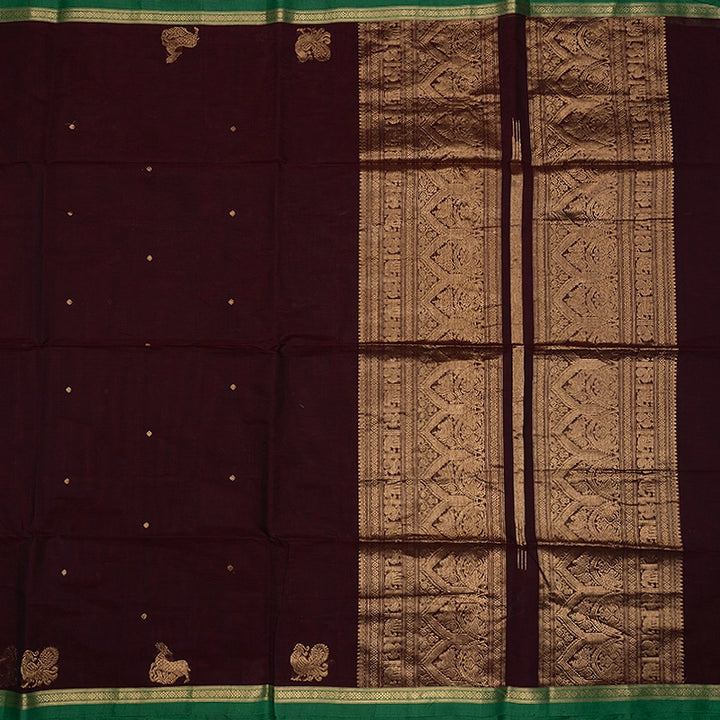 Hayagrivas Burgundy Handloom Kanchi Cotton Saree SSCBF132H20-3