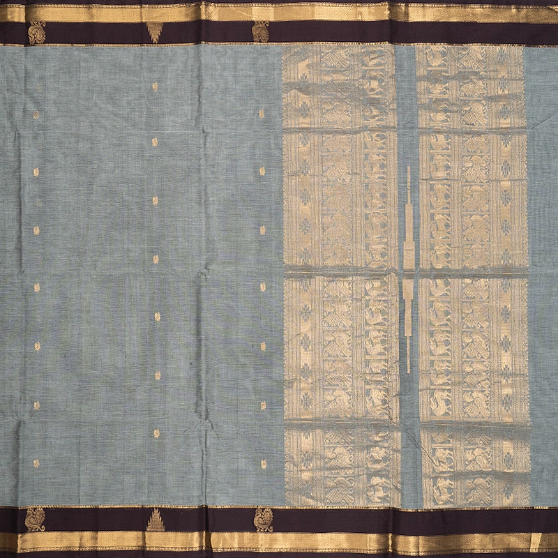 Hayagrivas Grey Handloom Kanchi Cotton Saree SSCBF132H20-4