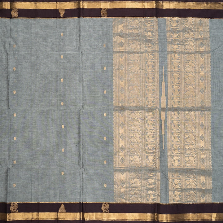 Hayagrivas Grey Handloom Kanchi Cotton Saree SSCBF132H20-4