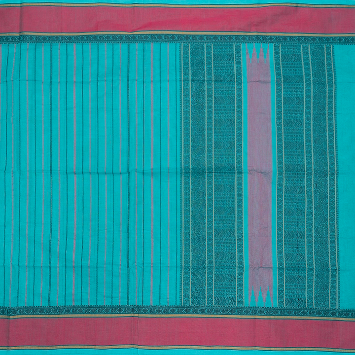 Hayagrivas Sea Blue Handloom Kanchi Cotton Saree SSCBF132H21-1