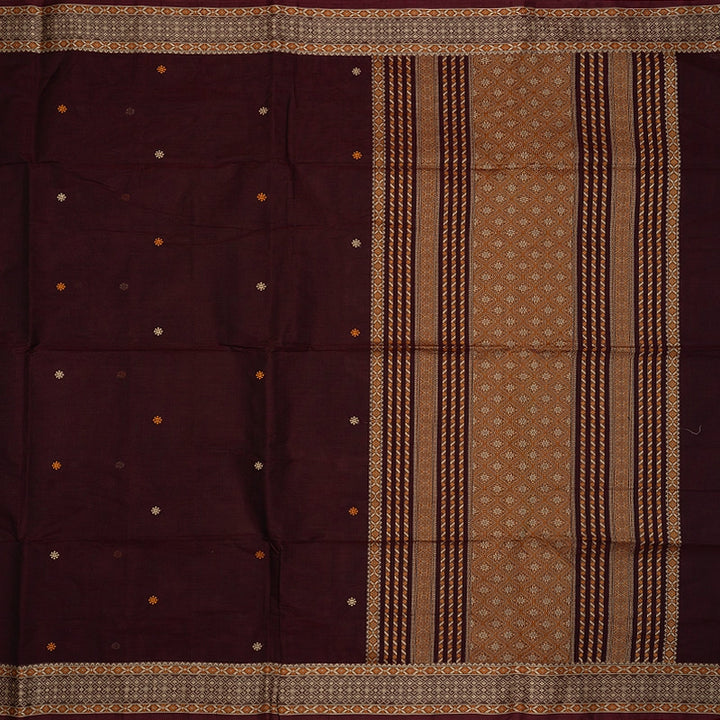 Hayagrivas Burgundy Handloom Kanchi Cotton Saree SSCBF132H23-2