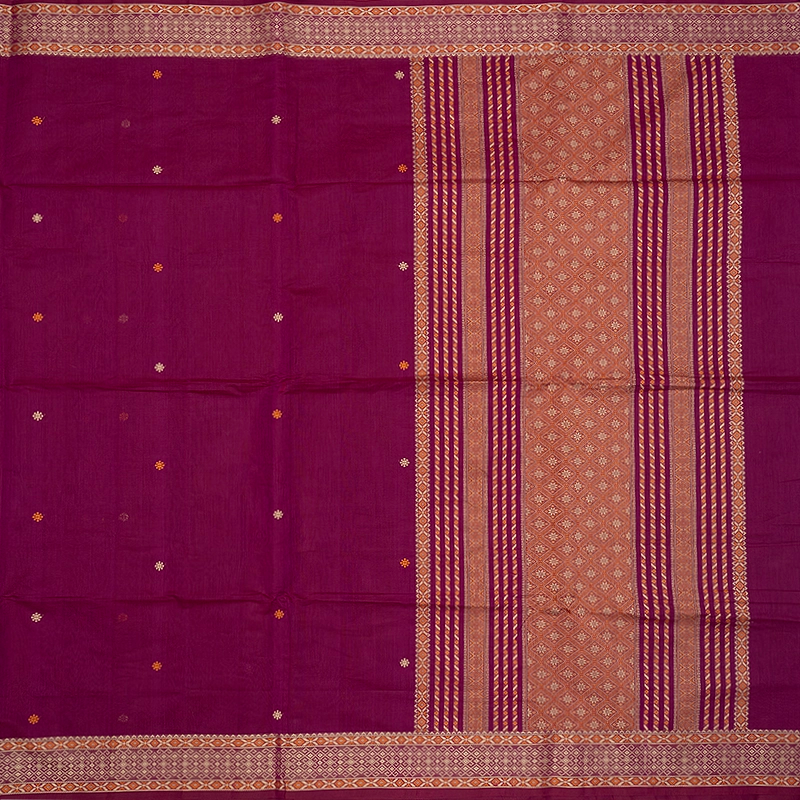 Hayagrivas Magenta Handloom Kanchi Cotton Saree SSCBF132H23-3