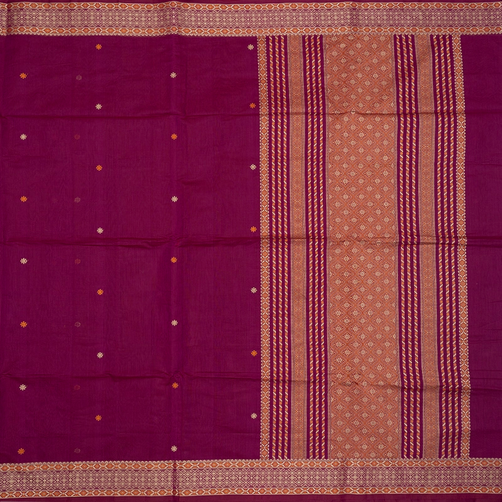 Hayagrivas Magenta Handloom Kanchi Cotton Saree SSCBF132H23-3