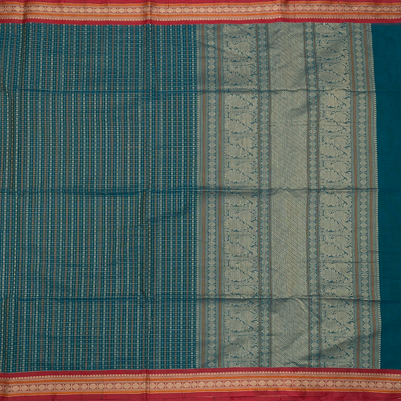 Hayagrivas Ramar Blue Handloom Kanchi Cotton Saree SSCBF132H25-1
