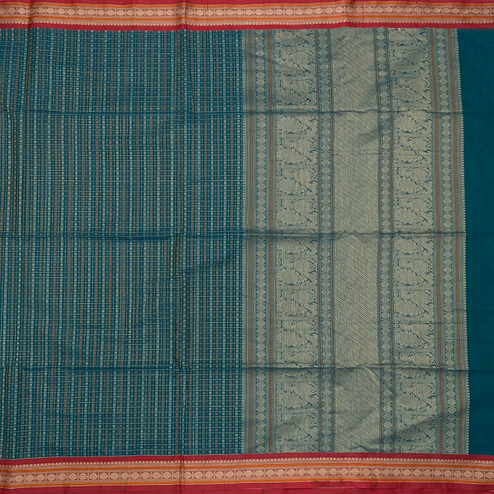 Hayagrivas Ramar Blue Handloom Kanchi Cotton Saree SSCBF132H25-1