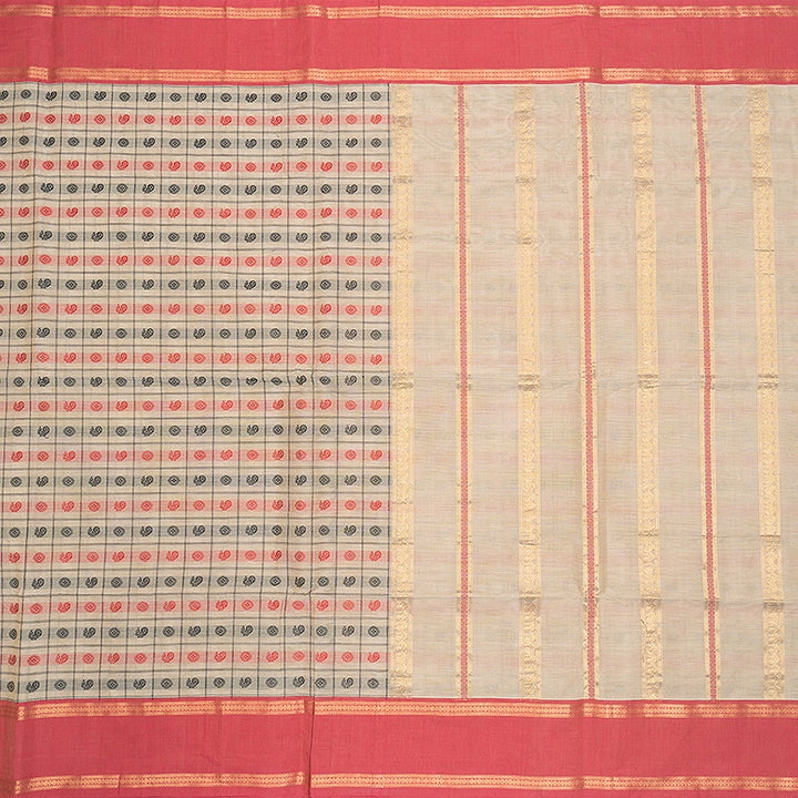 Hayagrivas Mild Beige Handloom Kanchi Cotton Saree SSCBF132H28-2