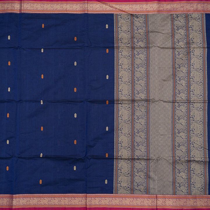 Hayagrivas Dark Blue Handloom Kanchi Cotton Saree SSCBF132H29-1
