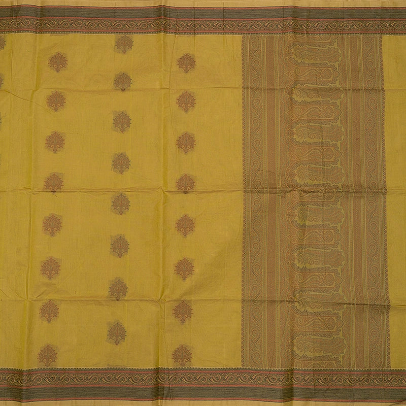 Hayagrivas Lime Green Handloom Kanchi Cotton Saree SSCBF132H7-1