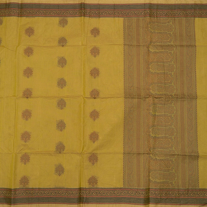 Hayagrivas Lime Green Handloom Kanchi Cotton Saree SSCBF132H7-1