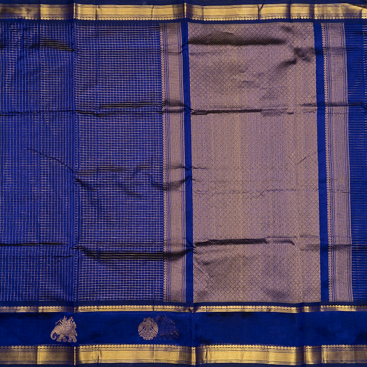Hayagrivas Royal Blue Pure Silk Cotton Saree SSCBF137H6-1