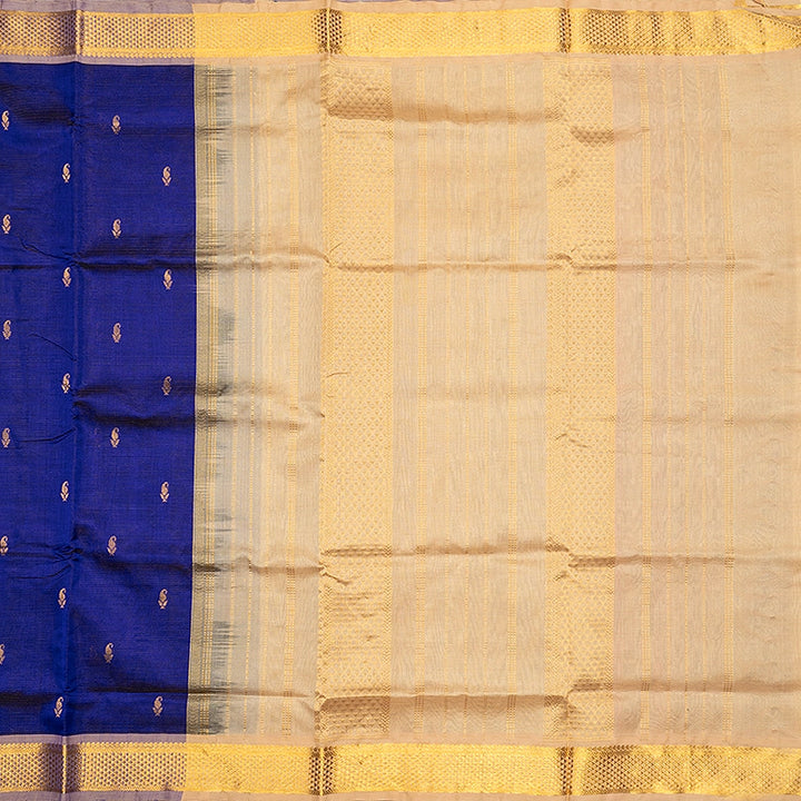 Hayagrivas Royal Blue Pure Silk Cotton Saree SSCBF137H8-13