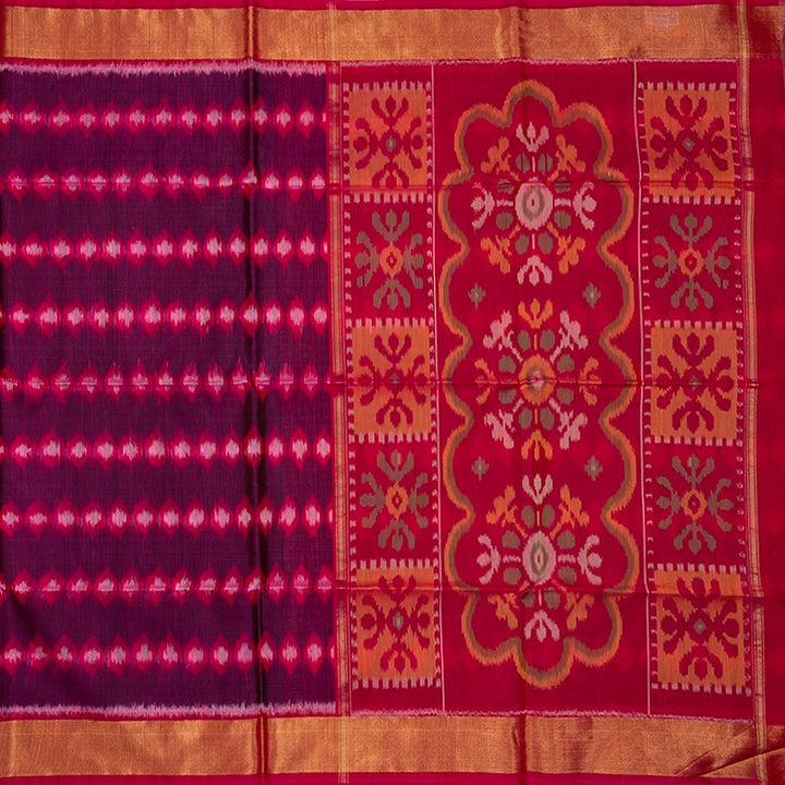 Hayagrivas Purple Ikkat Kora Silk Cotton Saree SSCBF155H1-18
