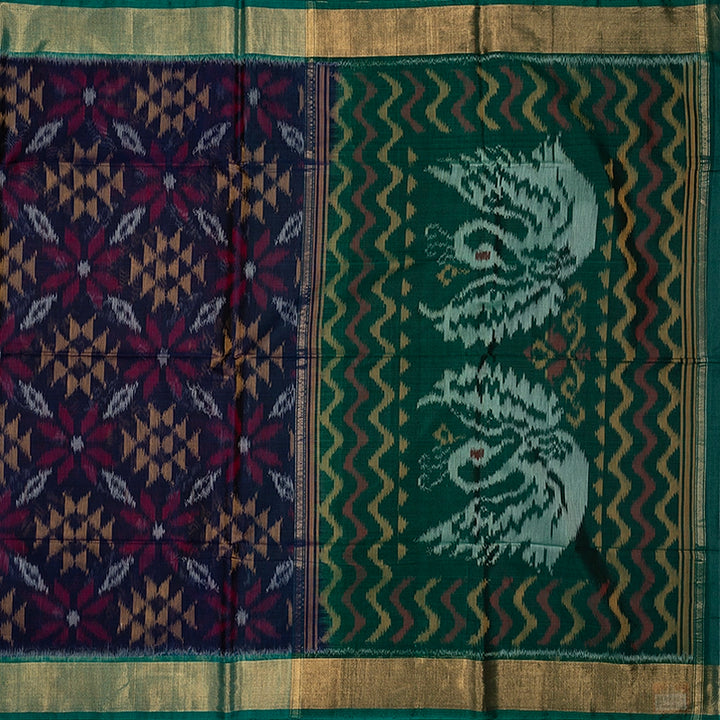 Hayagrivas Purple Handloom  Ikkat Kora Silk Cotton Saree SSCBF155H1-39