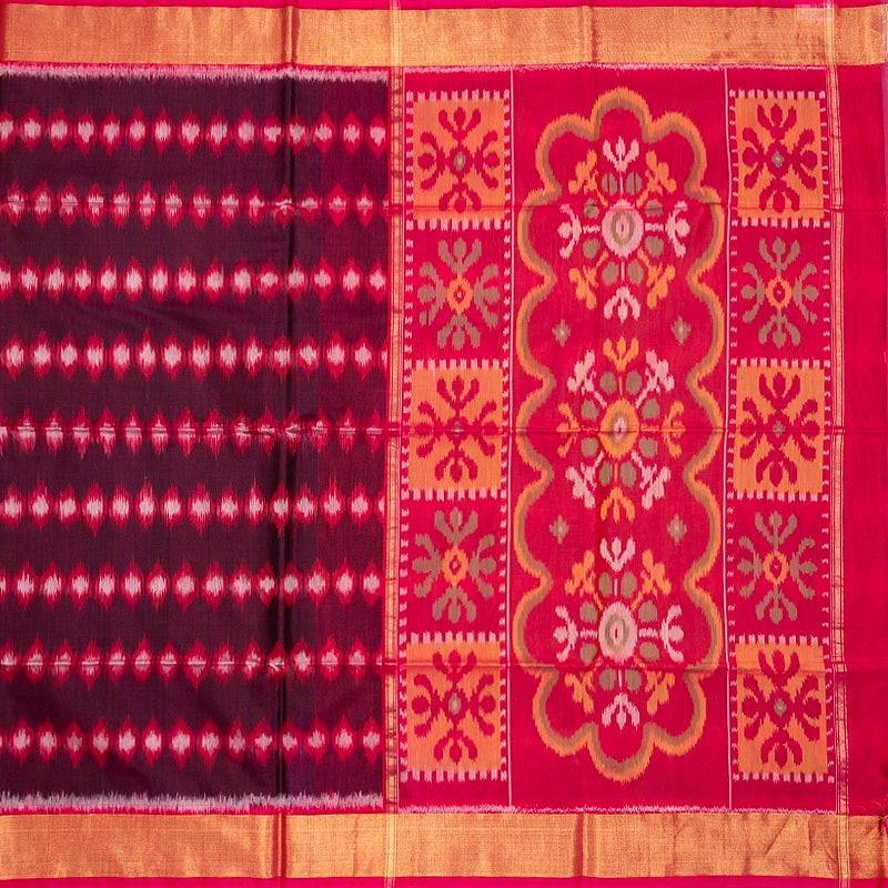 Hayagrivas Purple Ikkat Kora Silk Cotton Saree SSCBF155H1-50