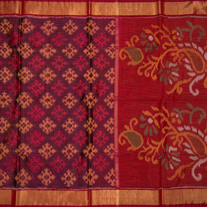 Hayagrivas Purple Handloom Ikkat Soft Silk Saree SSCBF155H3-18