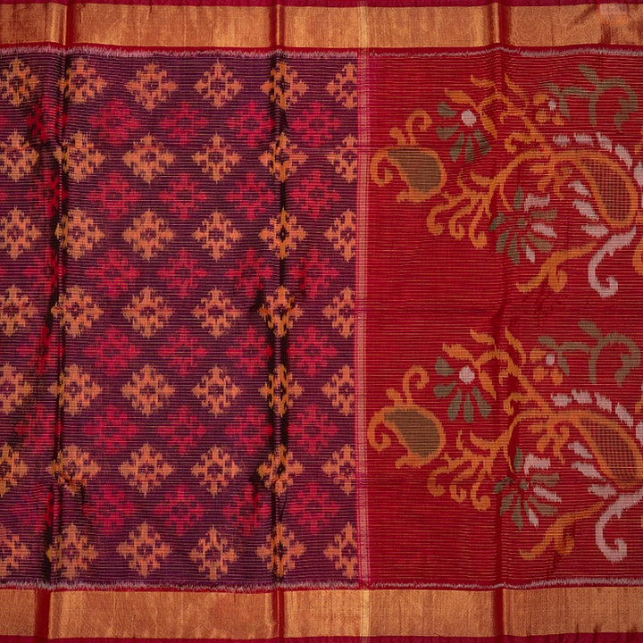 Hayagrivas Purple Handloom Ikkat Soft Silk Saree SSCBF155H3-18