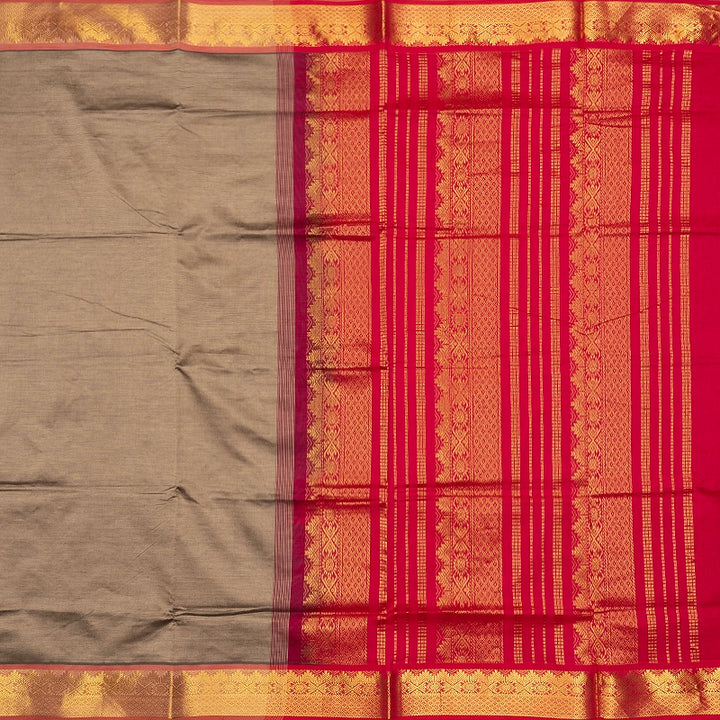 Hayagrivas Biscuit Brown Semi Silk Cotton Saree SSCBF164I1-138