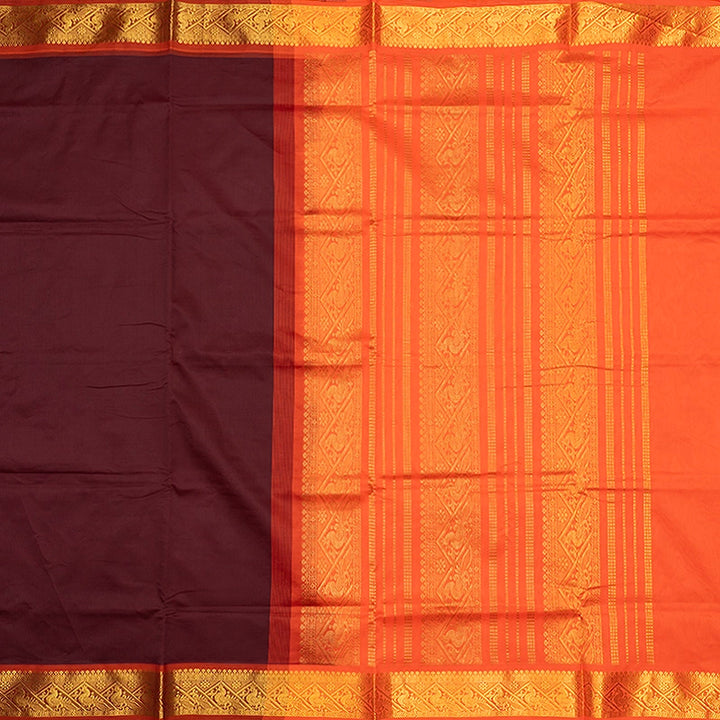 Hayagrivas Deep Brown Semi Silk Cotton Saree SSCBF164I1-32