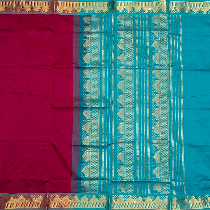 Hayagrivas Magenta Semi Silk Cotton Saree SSCBF164I1-46