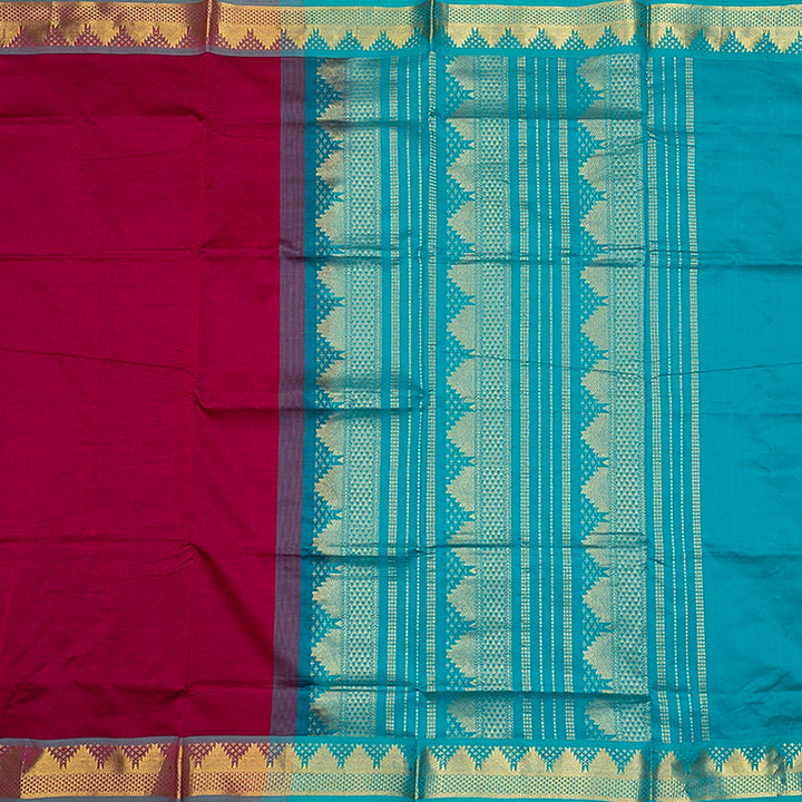 Hayagrivas Magenta Semi Silk Cotton Saree SSCBF164I1-46