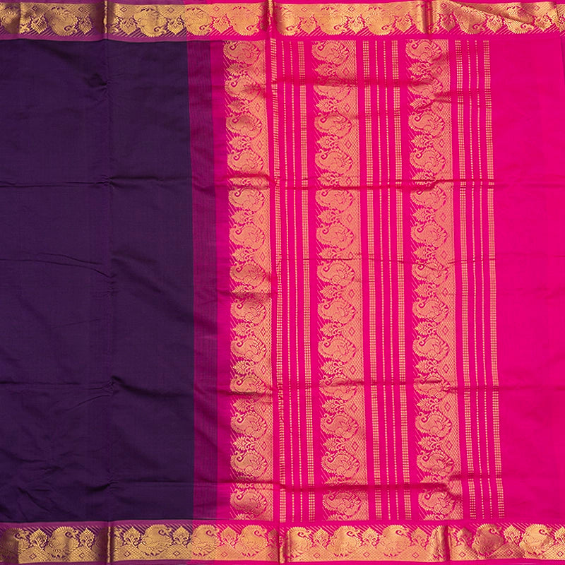 Hayagrivas Deep Violet Semi Silk Cotton Saree SSCBF164I1-60
