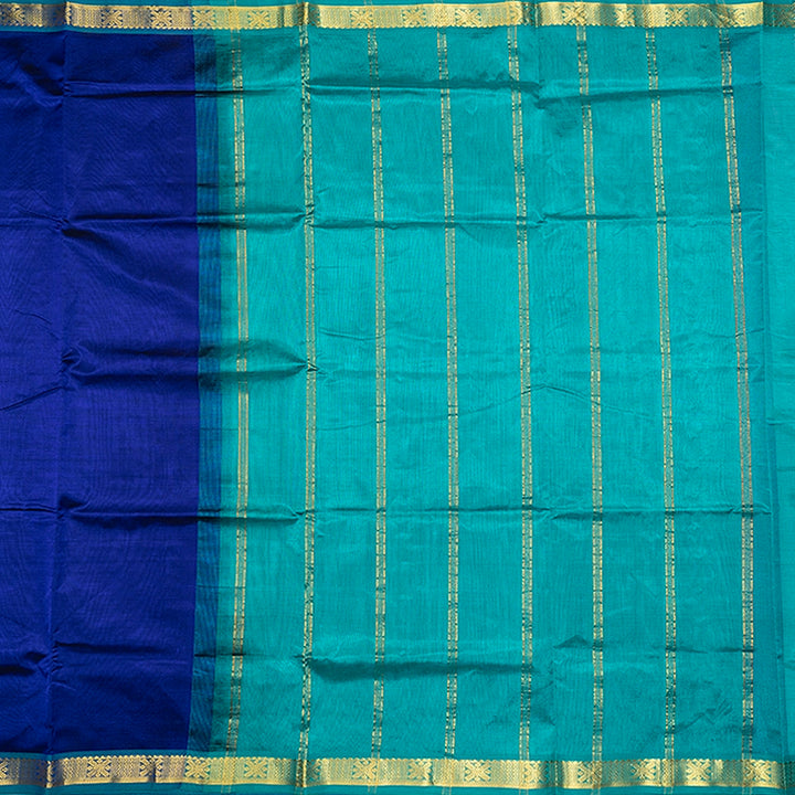 Hayagrivas Royal Blue Pure Silk Cotton Saree SSCBF175I6-1
