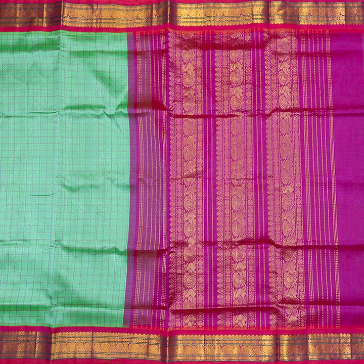 Hayagrivas Mint Green Pure Silk Cotton Saree SSCBF175I9-2