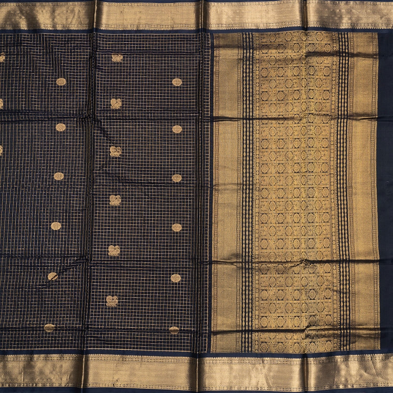 Hayagrivas Navy Blue Kanchi Silk Cotton Saree SSCBF178I3-2
