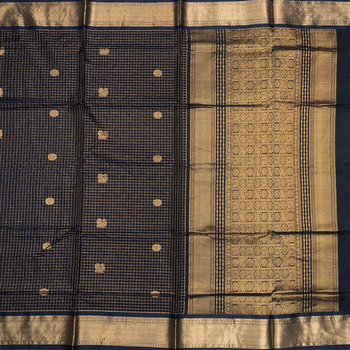 Hayagrivas Navy Blue Kanchi Silk Cotton Saree SSCBF178I3-2