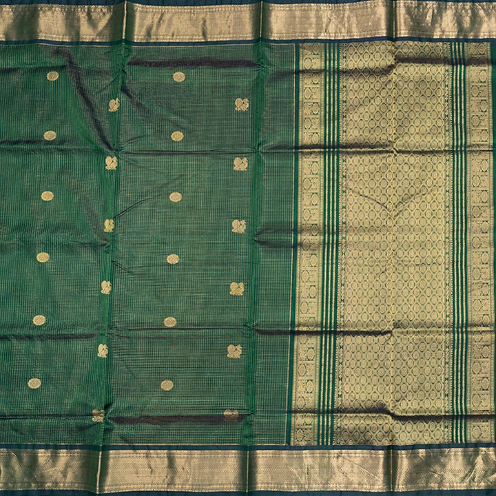 Hayagrivas Dark Green Kanchi Silk Cotton Saree SSCBF178I3-4