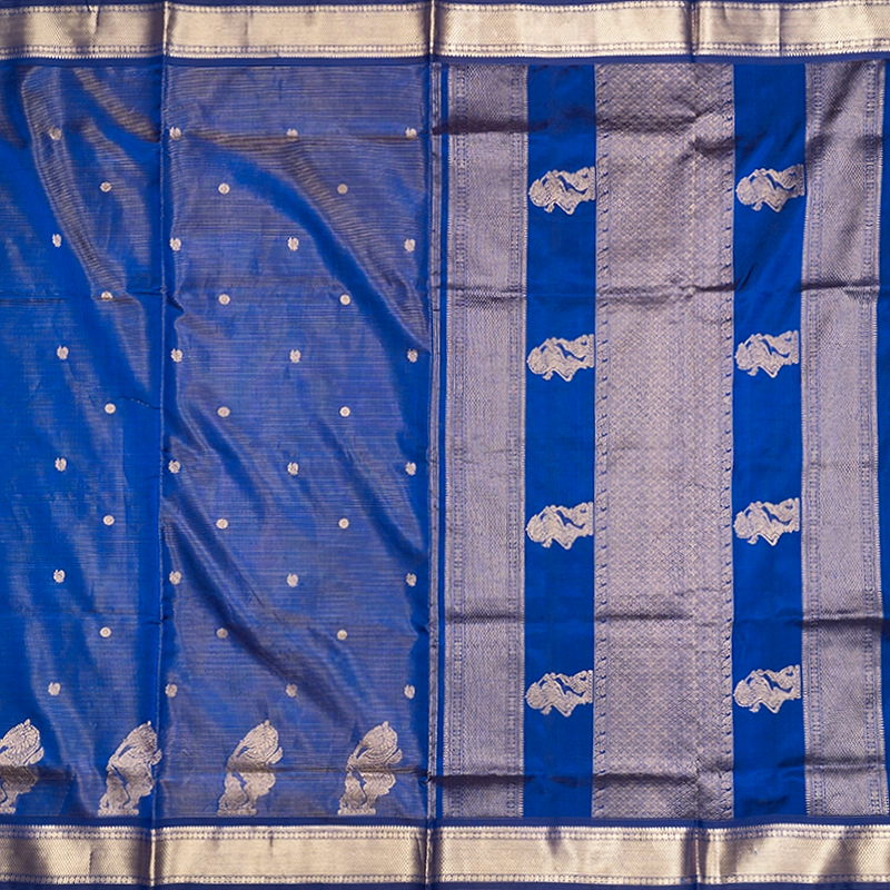Hayagrivas MS Blue Kanchi Silk Cotton Saree SSCBF178I4-10