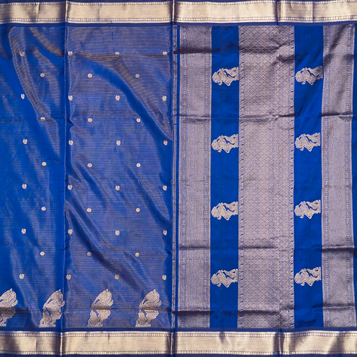Hayagrivas MS Blue Kanchi Silk Cotton Saree SSCBF178I4-10