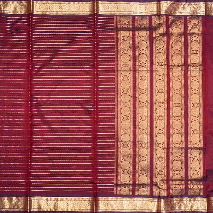 Hayagrivas Wine Maroon Kanchi Silk Cotton Saree SSCBF178I4-6