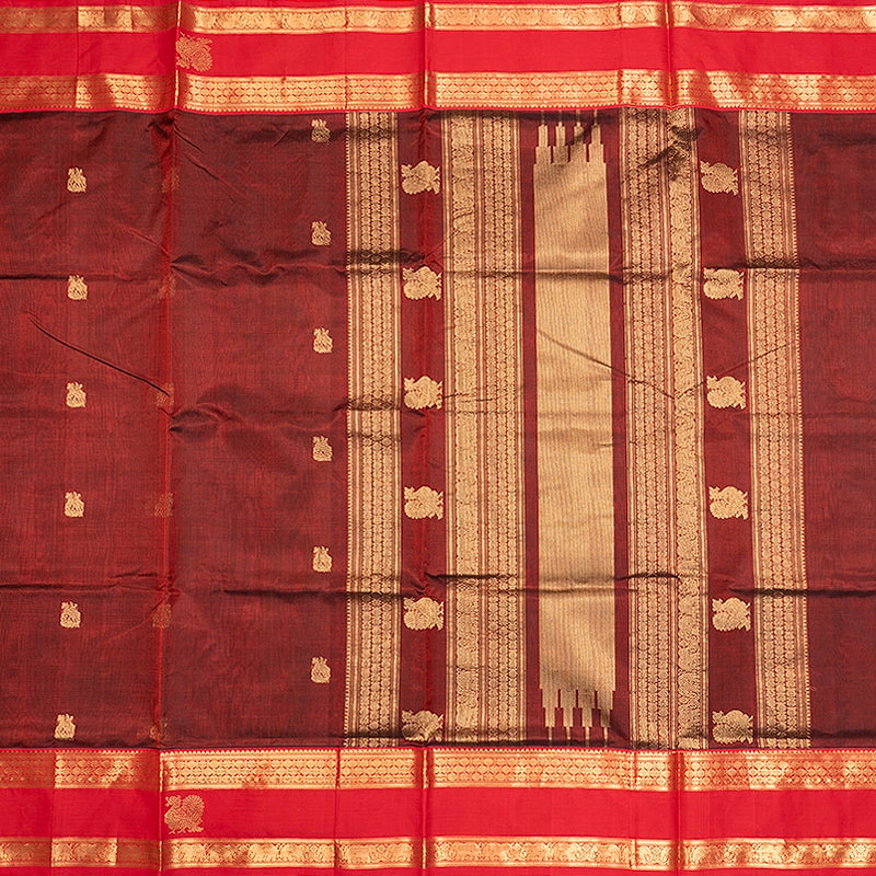 Hayagrivas Maroon Kanchi Silk Cotton Saree SSCBF179I10-1
