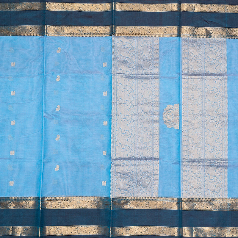 Hayagrivas Powder Blue Kanchi Silk Cotton Saree SSCBF179I10-9